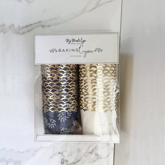 NEW 2x My Minds Eye Gold Foiled Baking and Snack Cups 50 Pieces - Made With Love - Picture 2 of 5